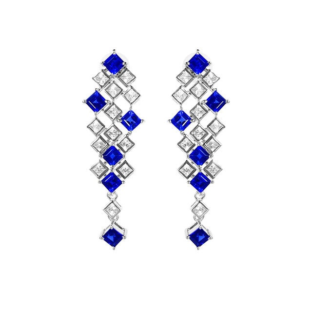 14k Gold 3.37 Ctw Natural Sapphire & Sapphire Earrings - 5