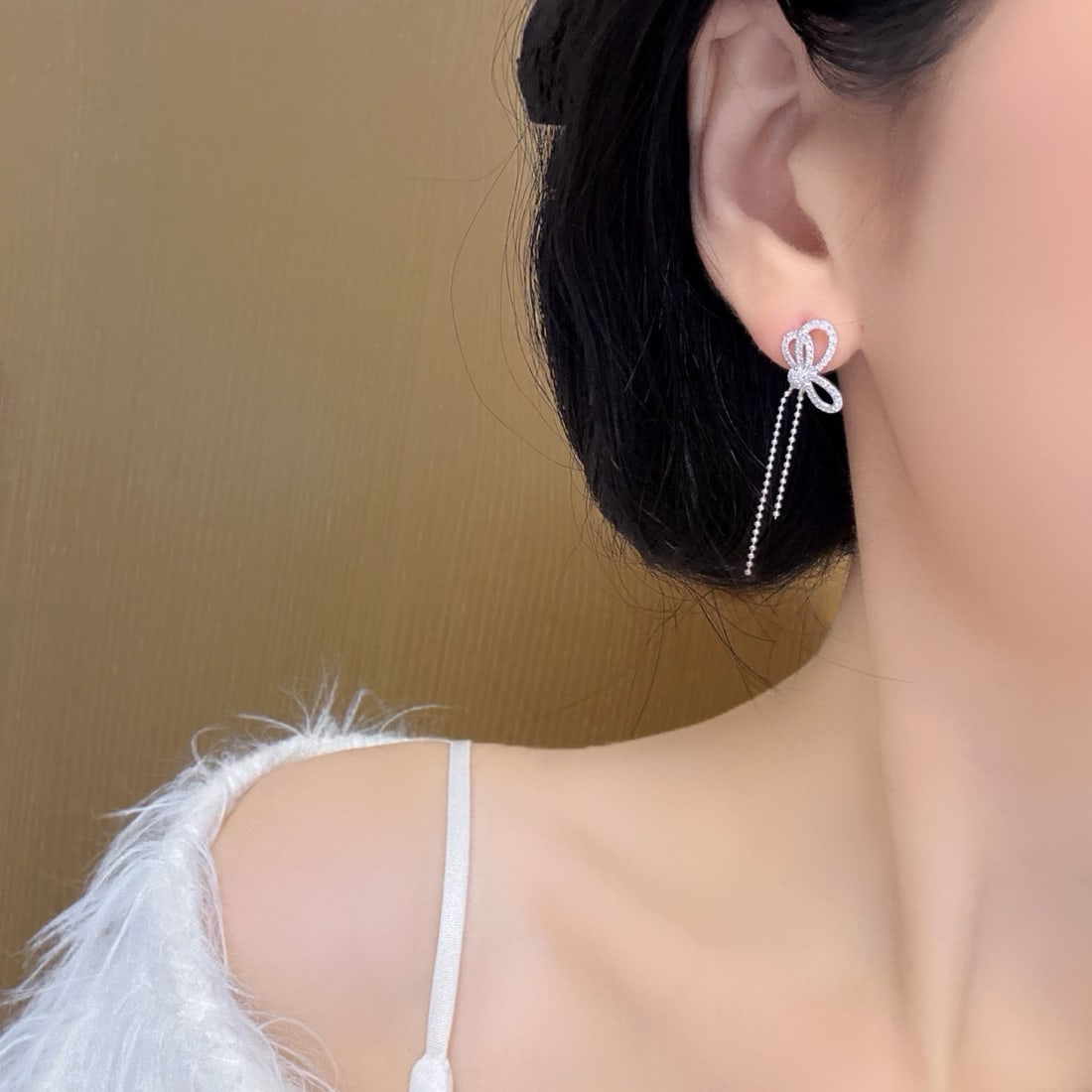 14k Gold 0.56 Ct Natural H Diamond Earrings - 3
