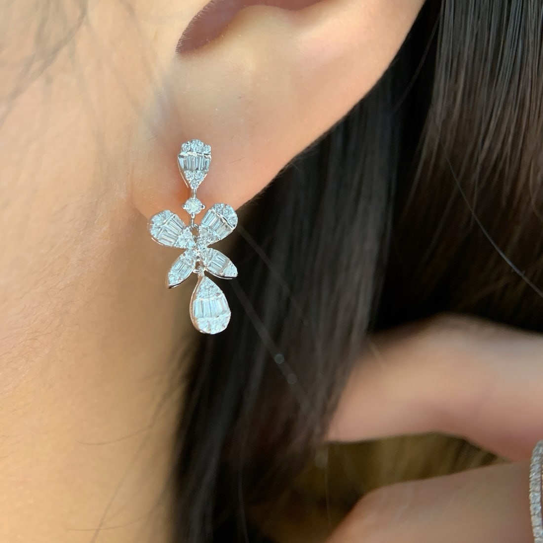 14k Gold 0.5 Ct Natural H Diamond Earrings - 6