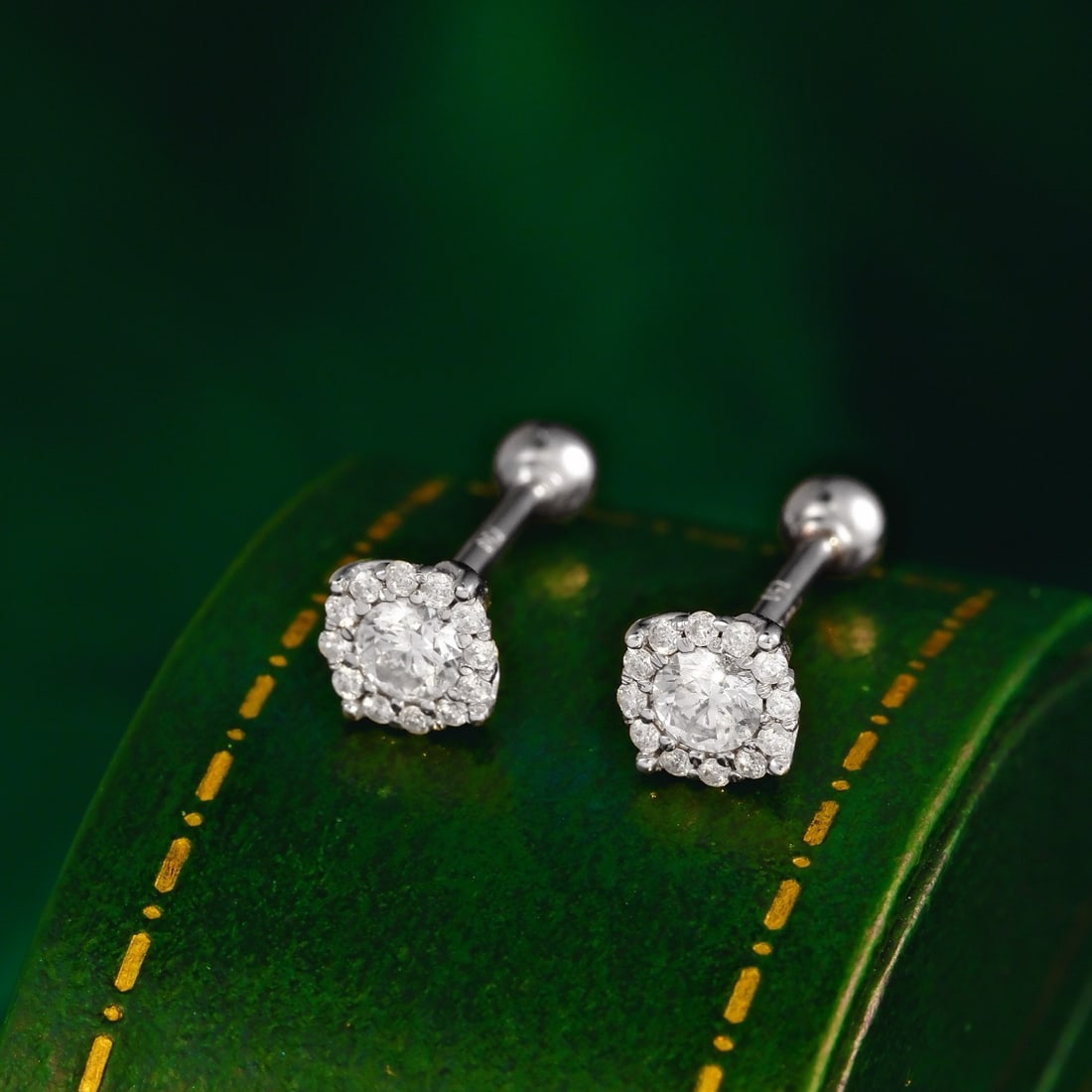 14k Gold 0.4 Ct Natural H Diamond Earrings - 4
