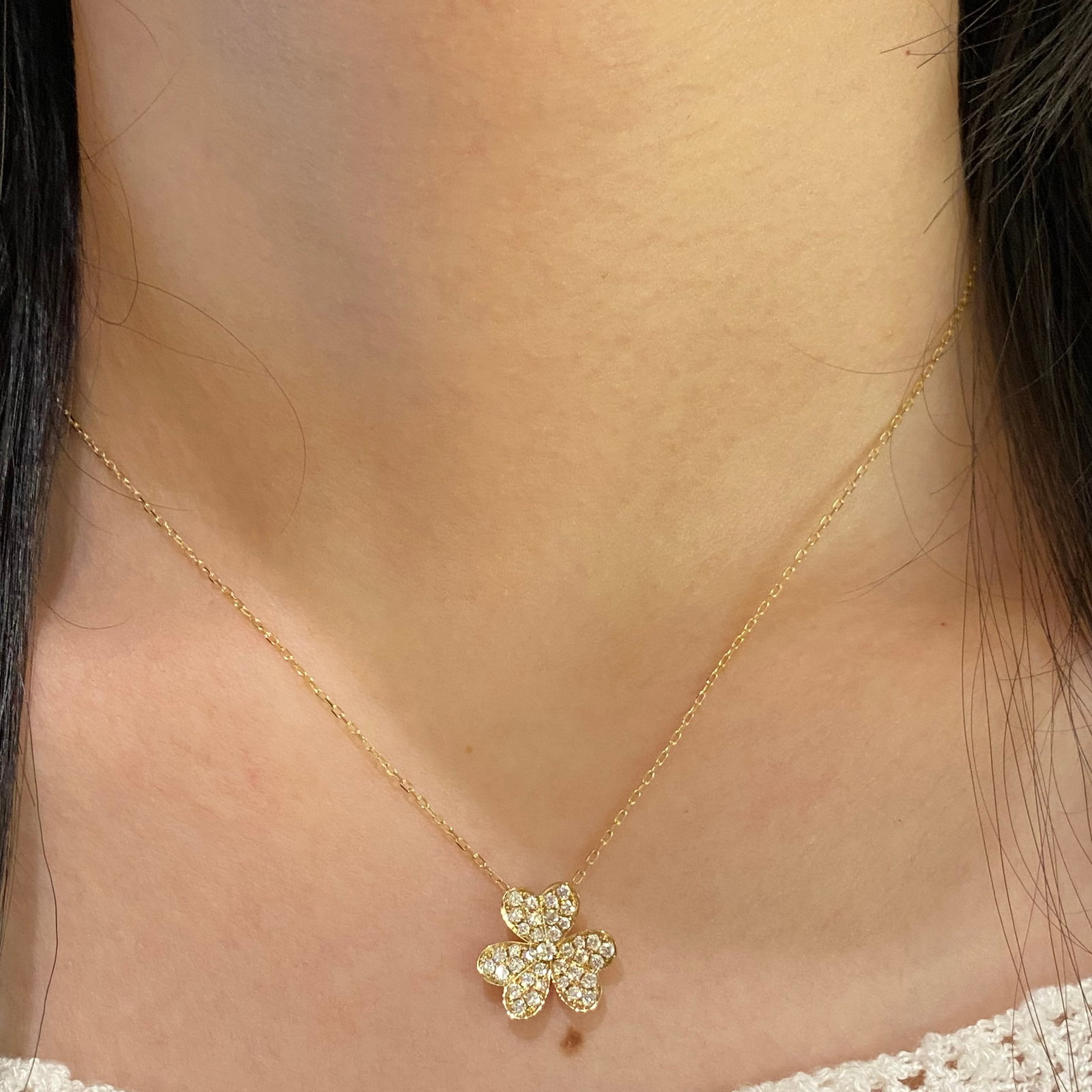 14k Gold 0.5 Ct Natural H Diamond Necklace - 3