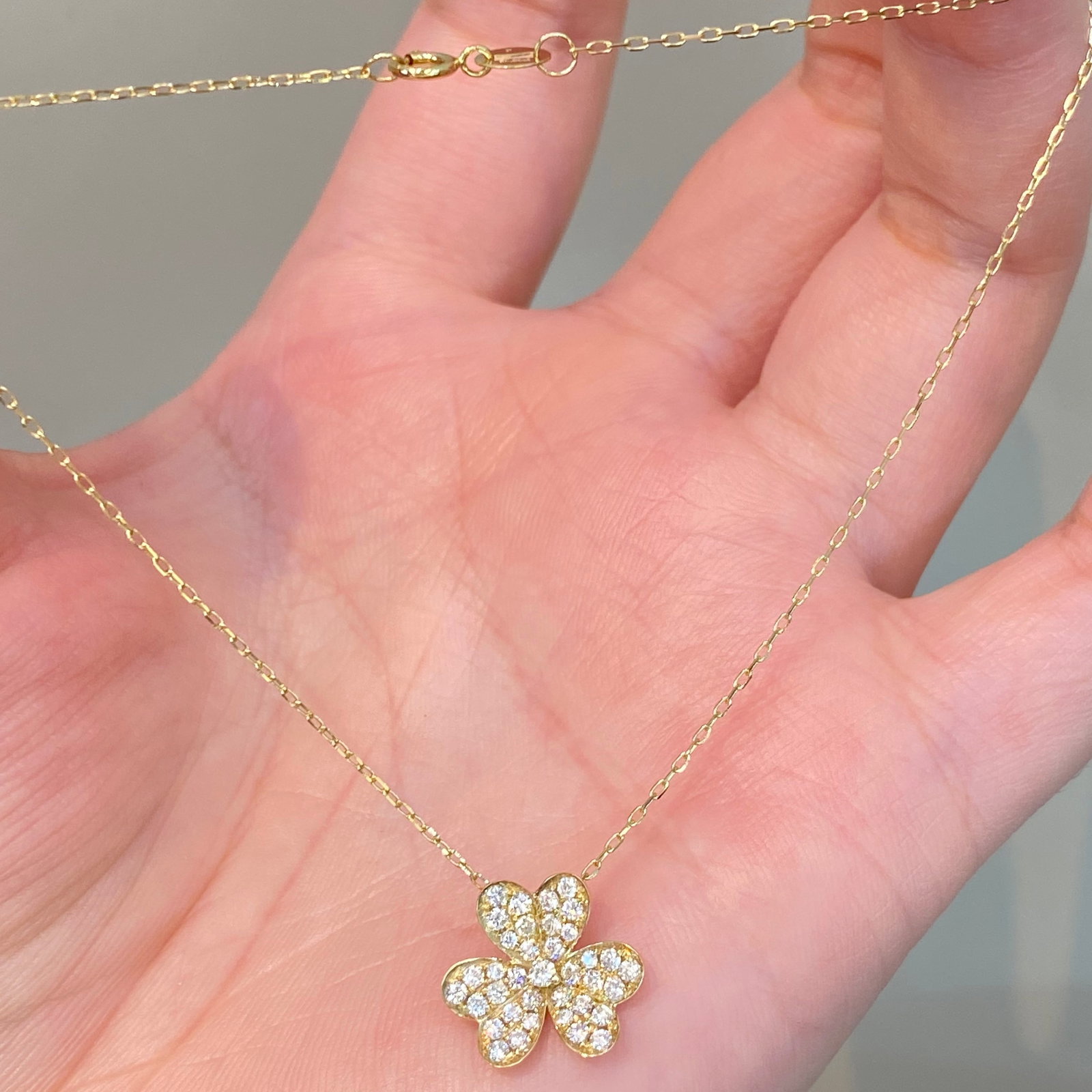 14k Gold 0.5 Ct Natural H Diamond Necklace - 5