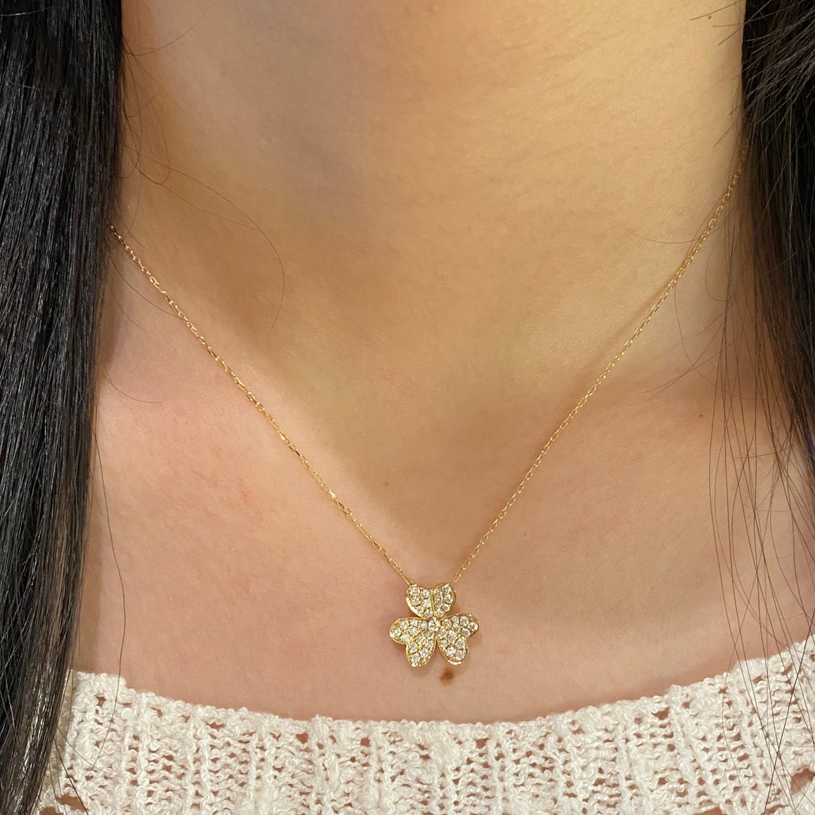14k Gold 0.5 Ct Natural H Diamond Necklace - 7