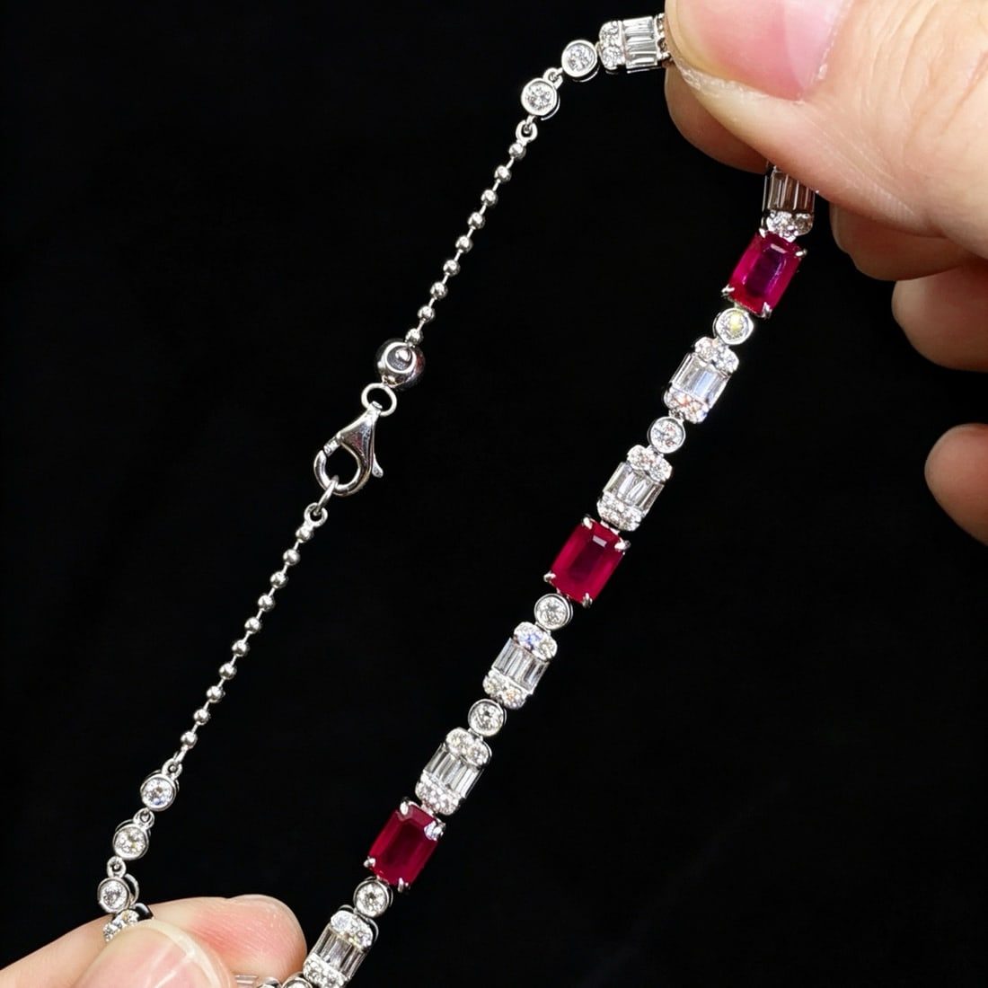 14k Gold 1.83 Ct Natural Ruby & Diamond Bracelet - 3