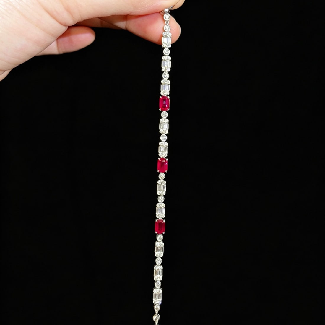 14k Gold 1.83 Ct Natural Ruby & Diamond Bracelet - 5