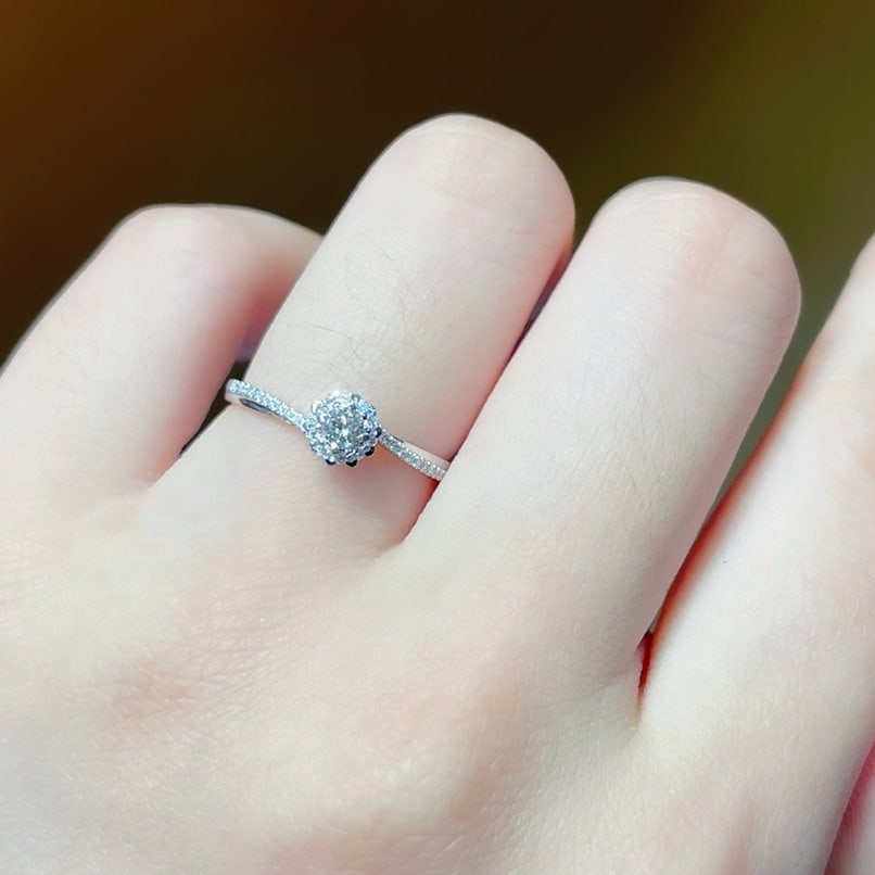 14k Gold 0.25 Ctw Natural H Diamond Ring - 4