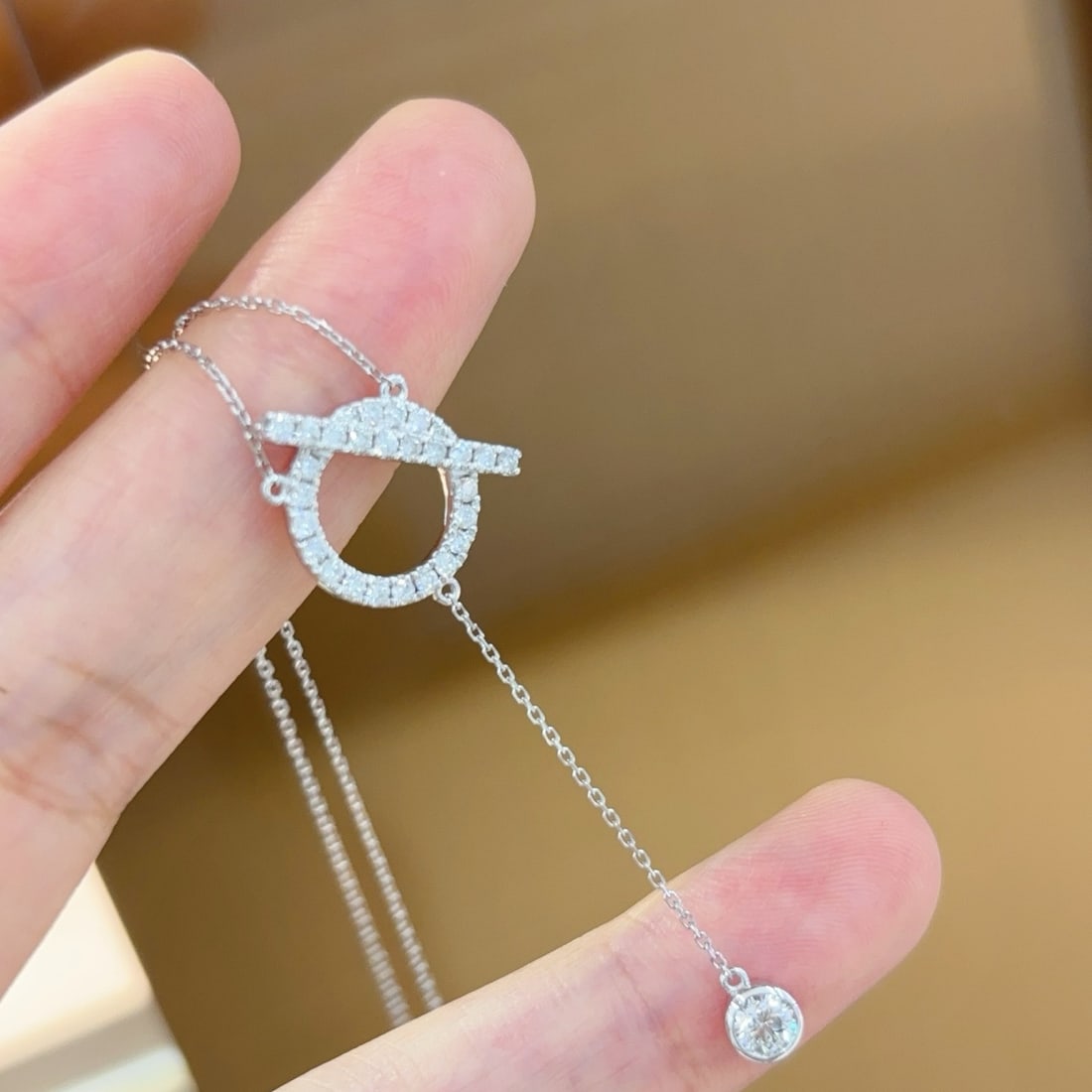 14k Gold 0.58 Ct Natural H Diamond Necklace - 3