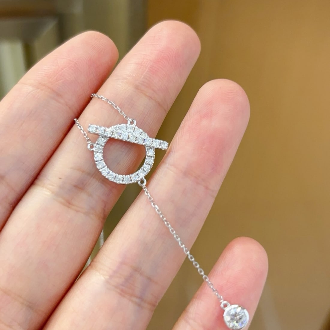 14k Gold 0.58 Ct Natural H Diamond Necklace - 4
