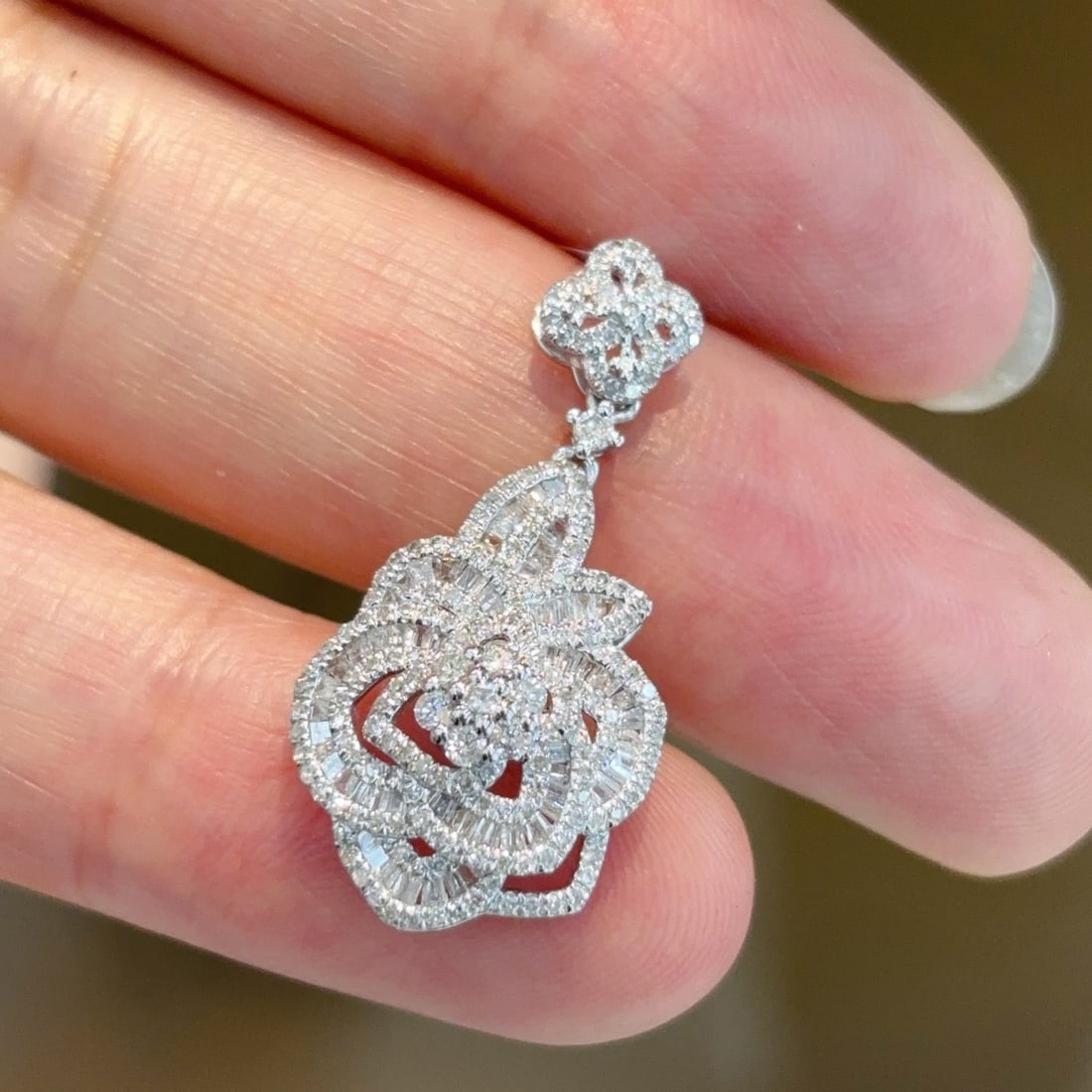 14k Gold 0.9 Ct Natural H Diamond Pendant( Without Chain ) - 4