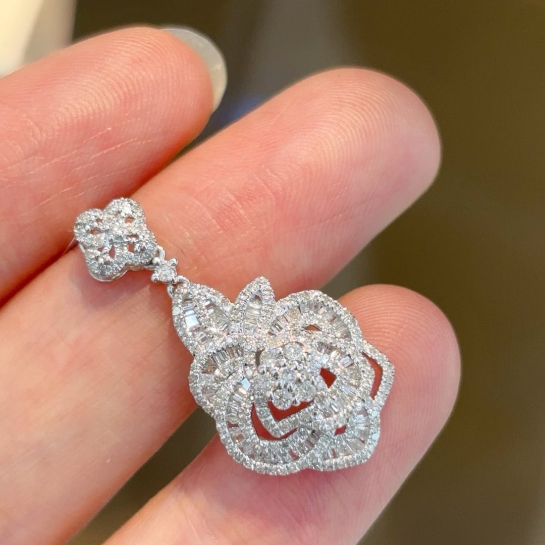 14k Gold 0.9 Ct Natural H Diamond Pendant( Without Chain ) - 5