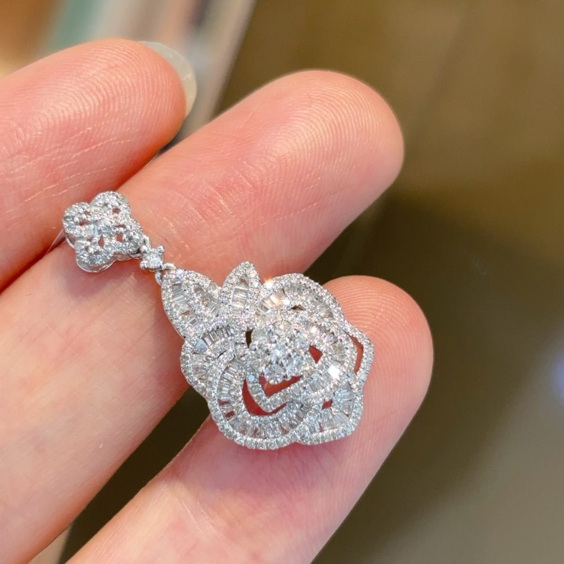 14k Gold 0.9 Ct Natural H Diamond Pendant( Without Chain ) - 6