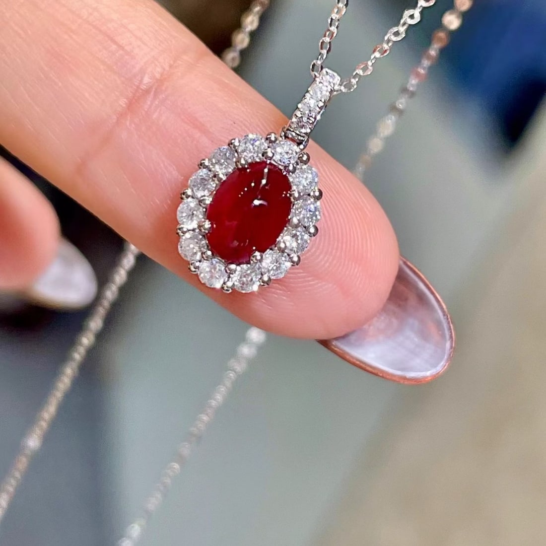 14k Gold 1.31 Ctw Natural Ruby & Diamond Pendant( Without Chain ) - 3