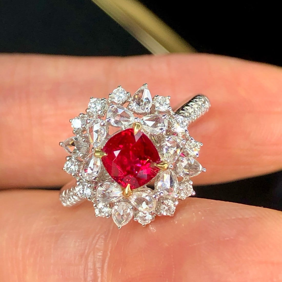 14k Gold 1.59 Ctw Natural Spinel & Diamond Ring - 4