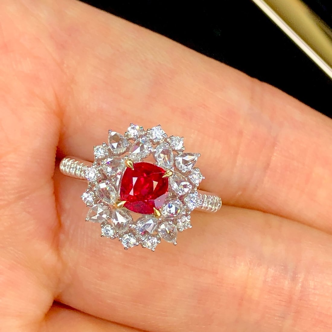 14k Gold 1.59 Ctw Natural Spinel & Diamond Ring - 5