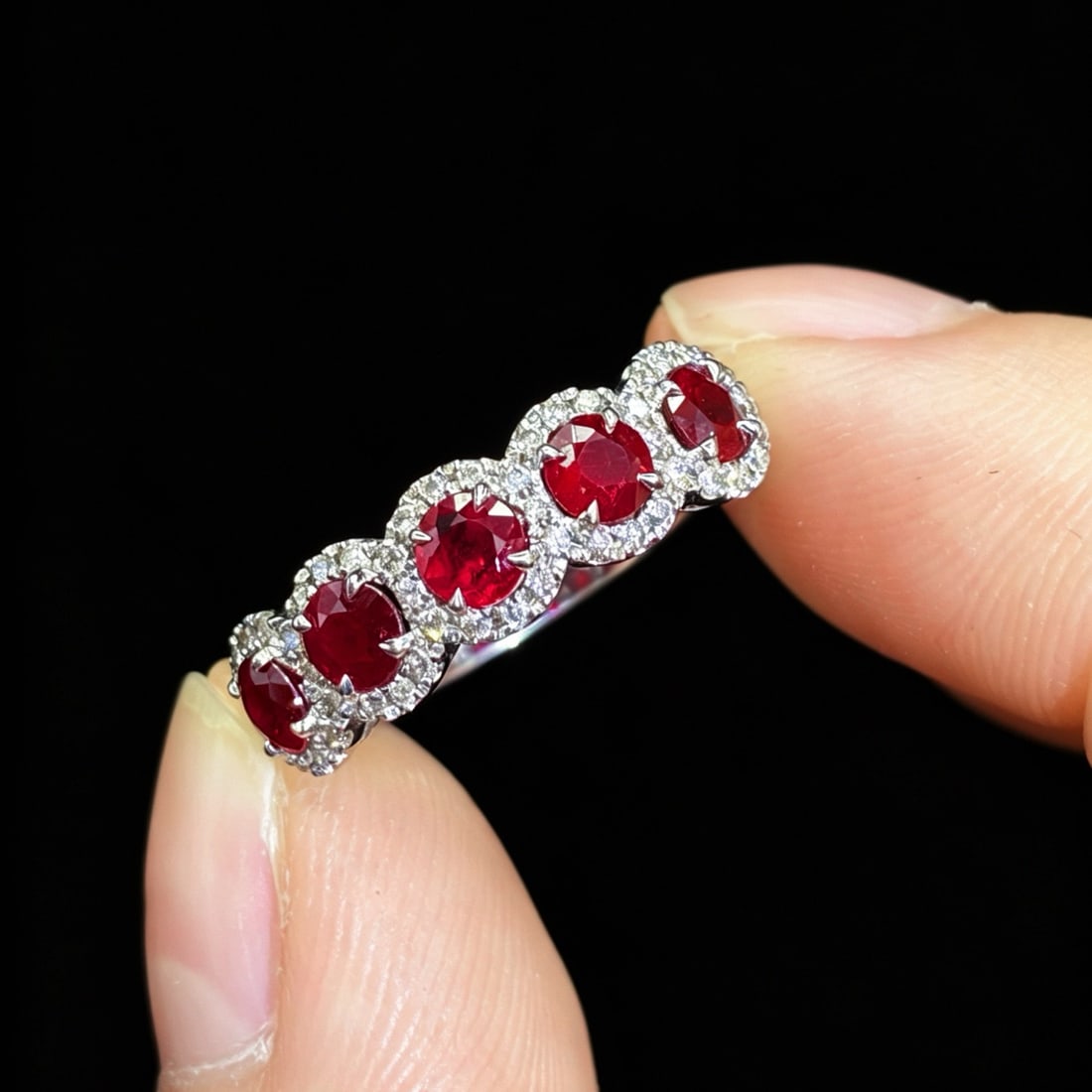 14k Gold 1.40 Ctw Vivid Red Natural Ruby & Diamond Ring - 2