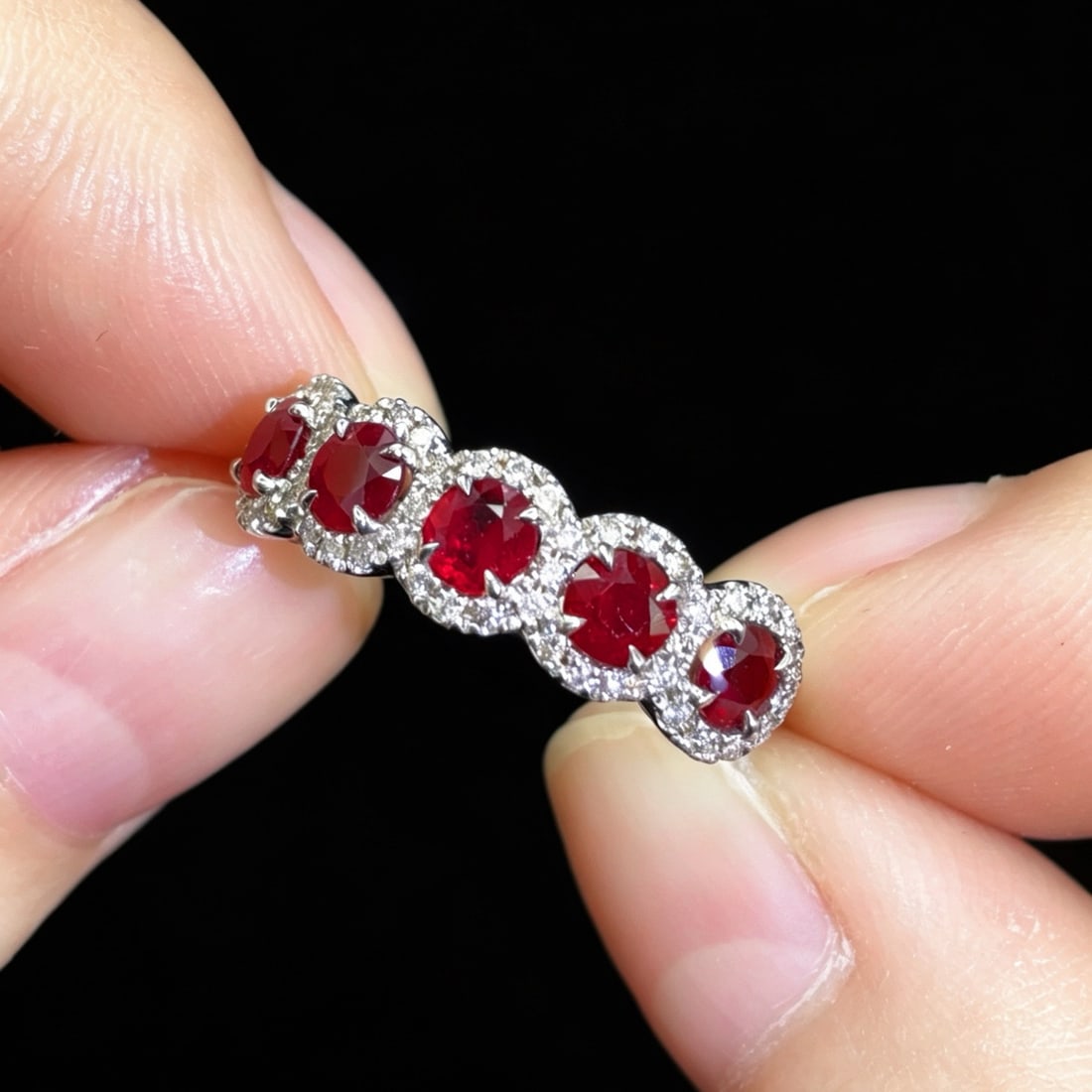 14k Gold 1.40 Ctw Vivid Red Natural Ruby & Diamond Ring - 3