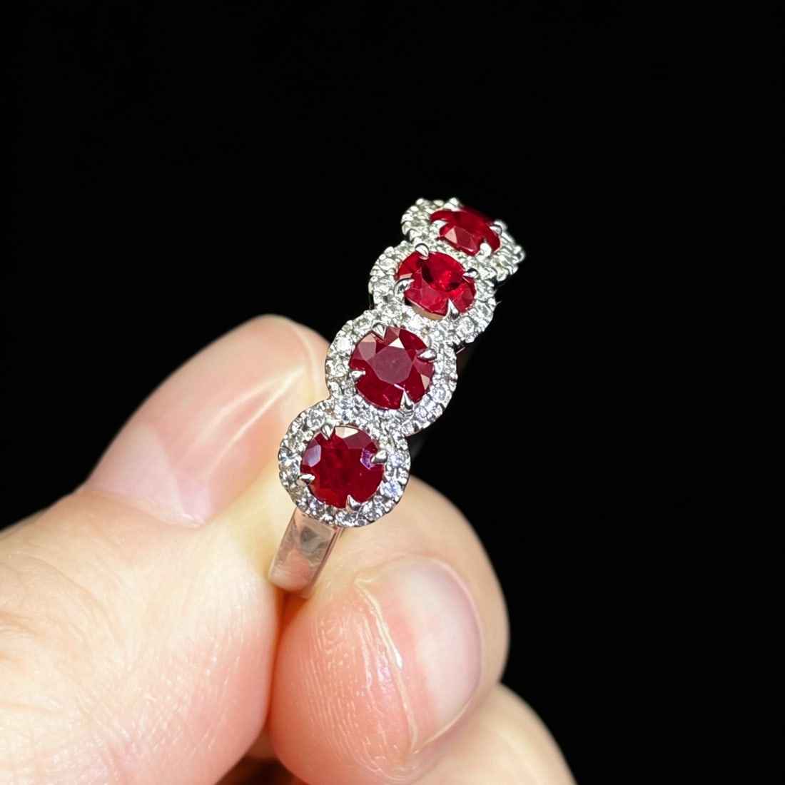 14k Gold 1.40 Ctw Vivid Red Natural Ruby & Diamond Ring - 4