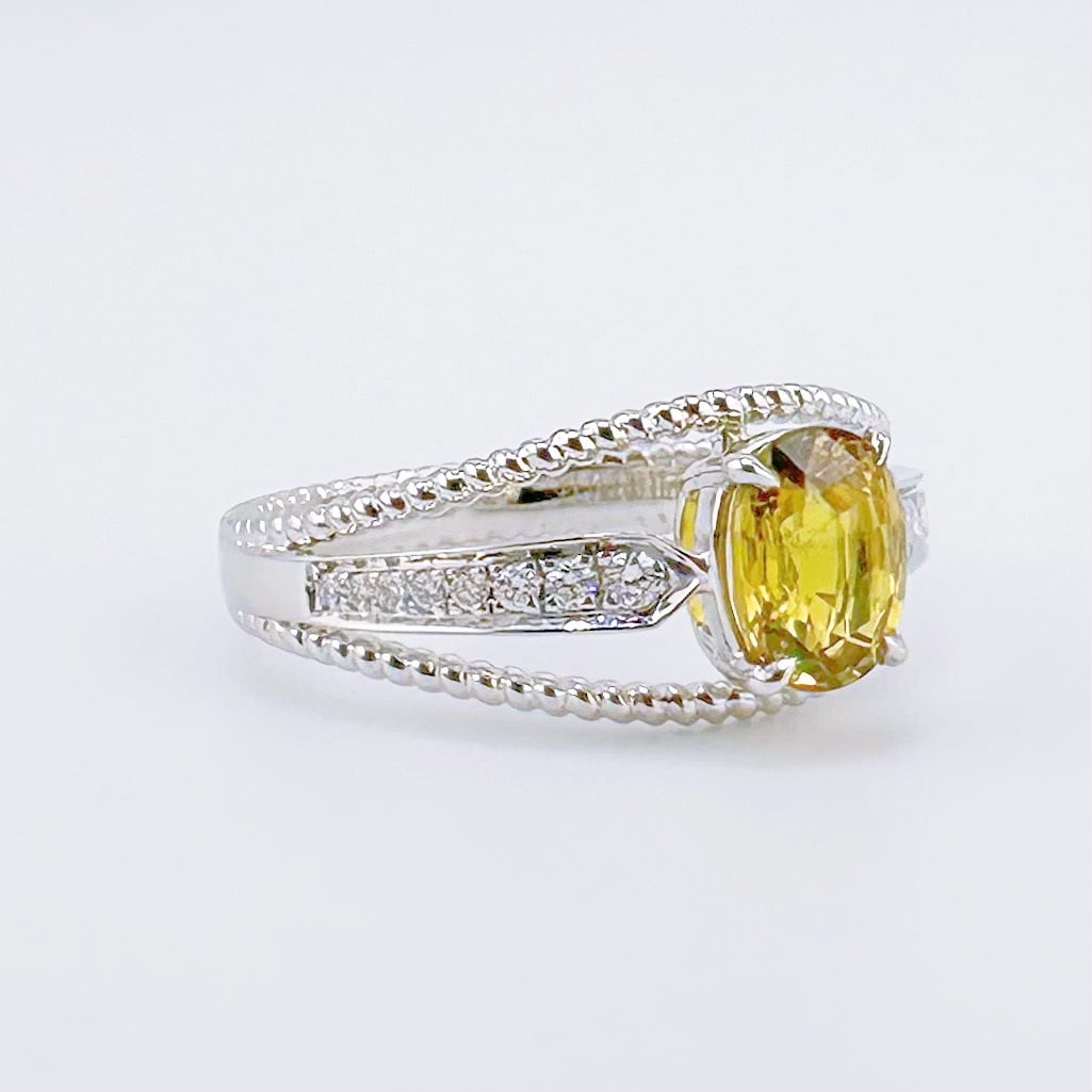 14k Gold 1.25 Ctw Natural Sapphire & Diamond Ring - 2