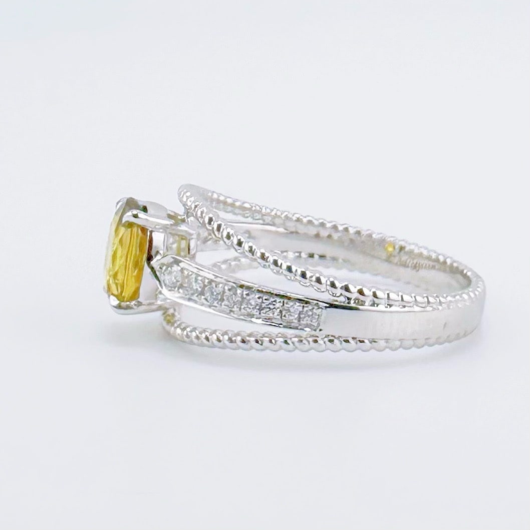 14k Gold 1.25 Ctw Natural Sapphire & Diamond Ring - 3