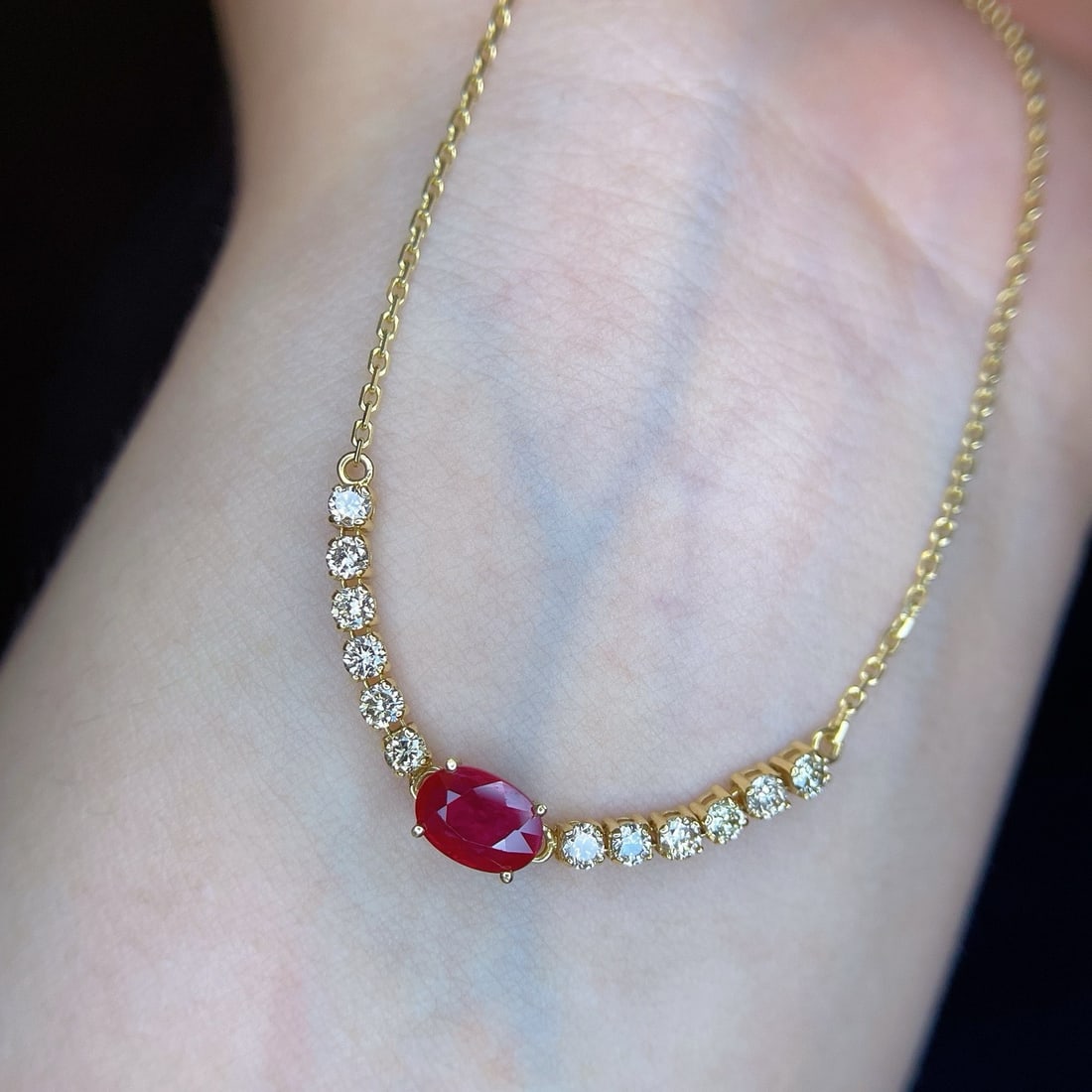 14k Gold 1.40 Ctw Natural Ruby & Diamond Bracelet - 4
