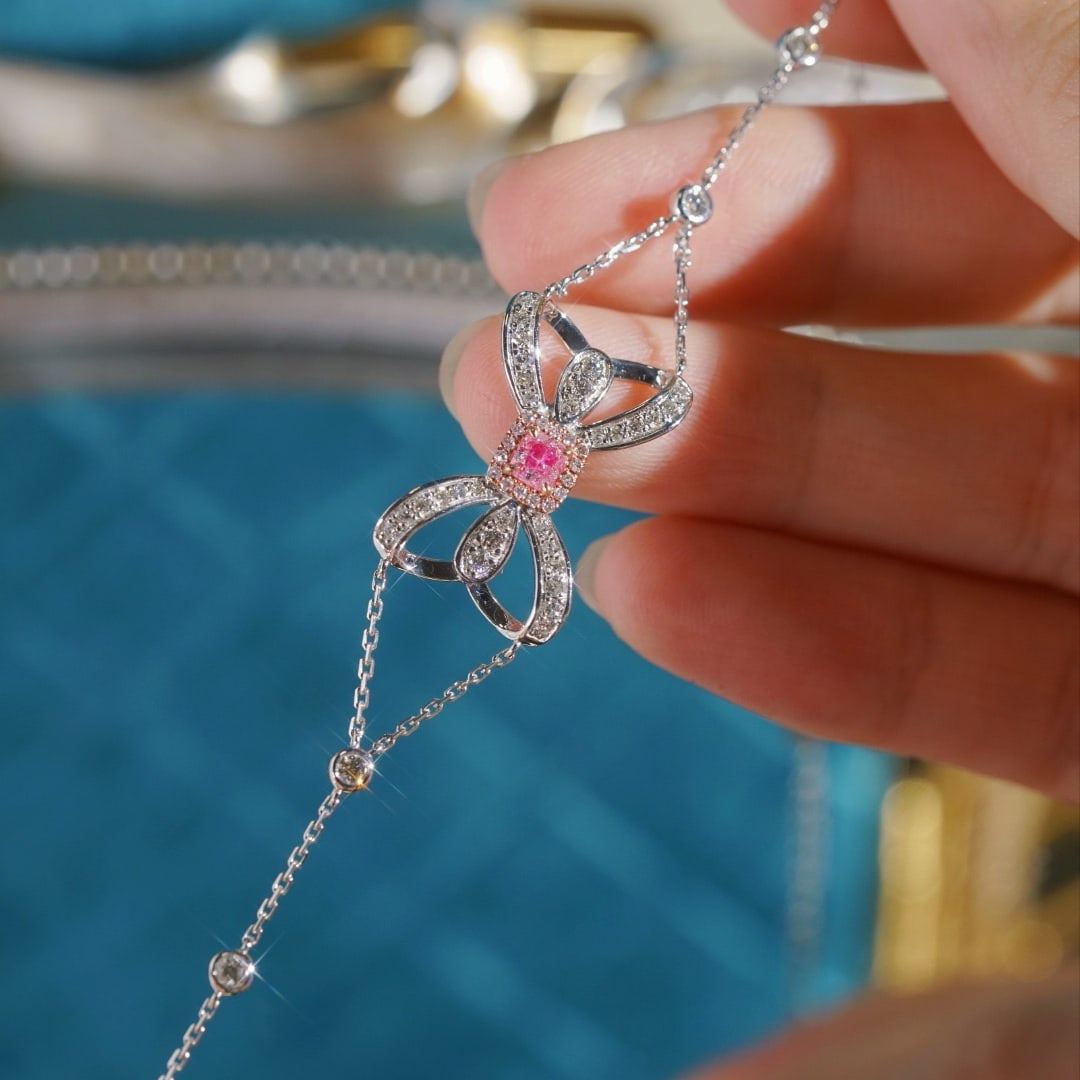 14k Gold 0.90 Ct Natural Color Diamond Bracelet - 7