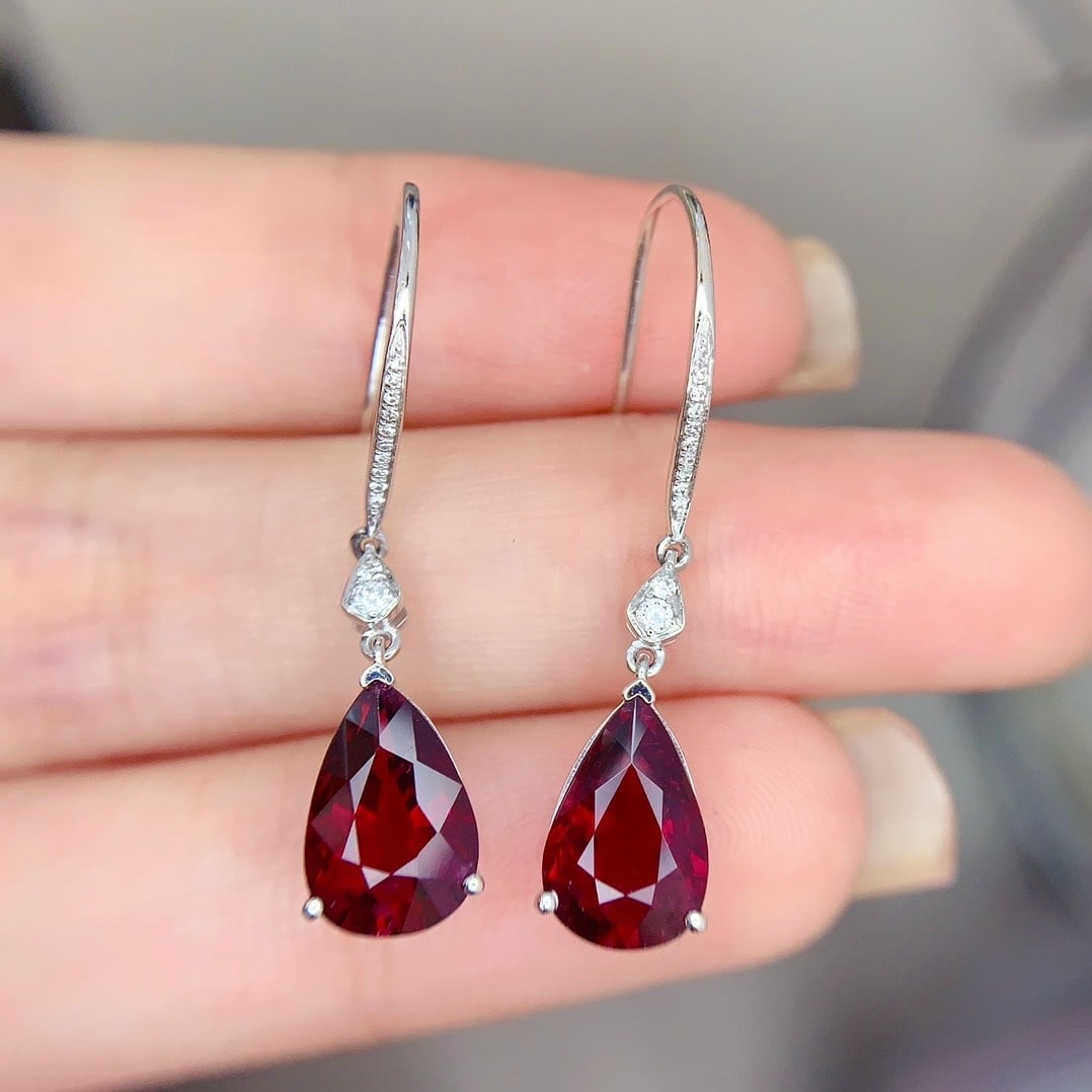 14k Gold 4.8 Ct Natural Tourmaline & Diamond Earrings - 3