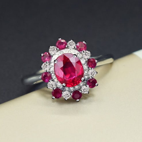 14k Gold 1.27 Ctw Natural Ruby & Diamond Ring - 4