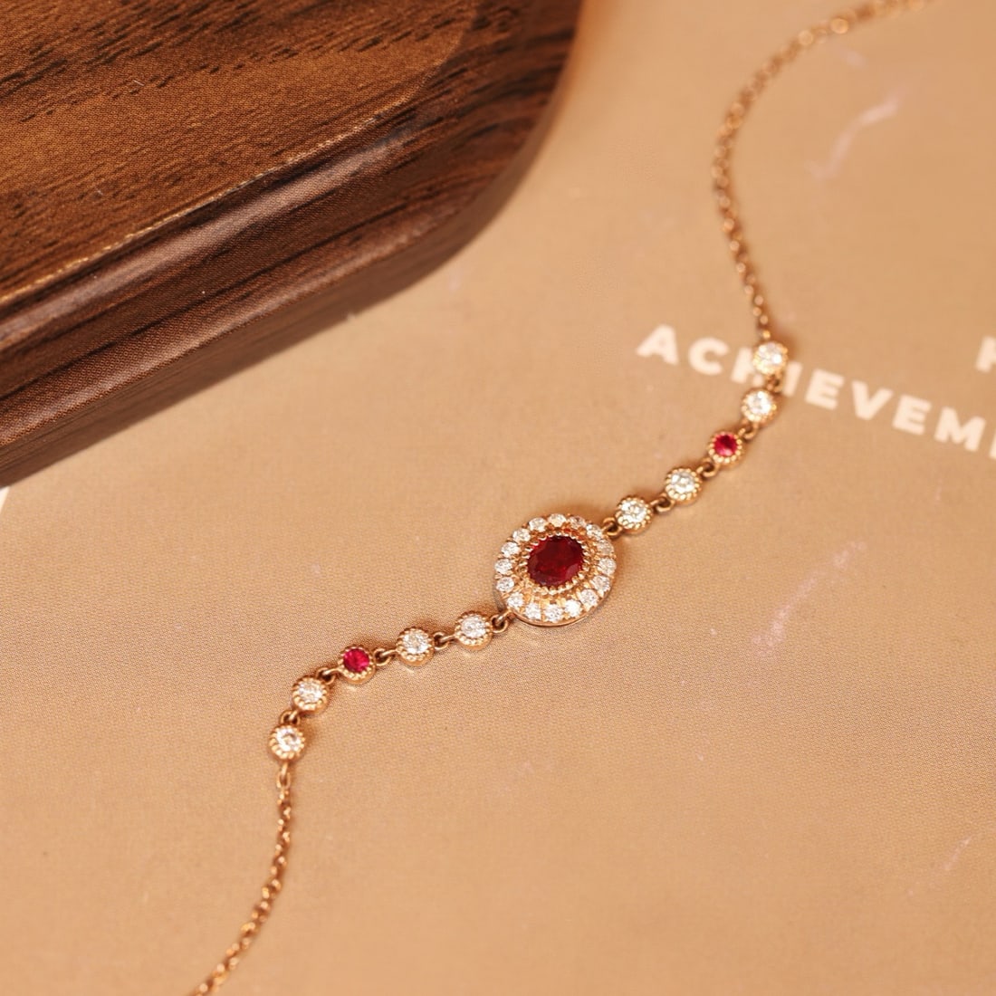 14k Gold 0.87 Ctw Natural Ruby & Diamond Bracelet: Ref:231175039gold // content:14k // goldmain // gemstone:rubyshape:ovalcarat // weight:0. 50ct // color:redtreatment:naturaladjacent // gemstone // 2 // : // diamondshape:roundcarat // weight:0. 37ct 