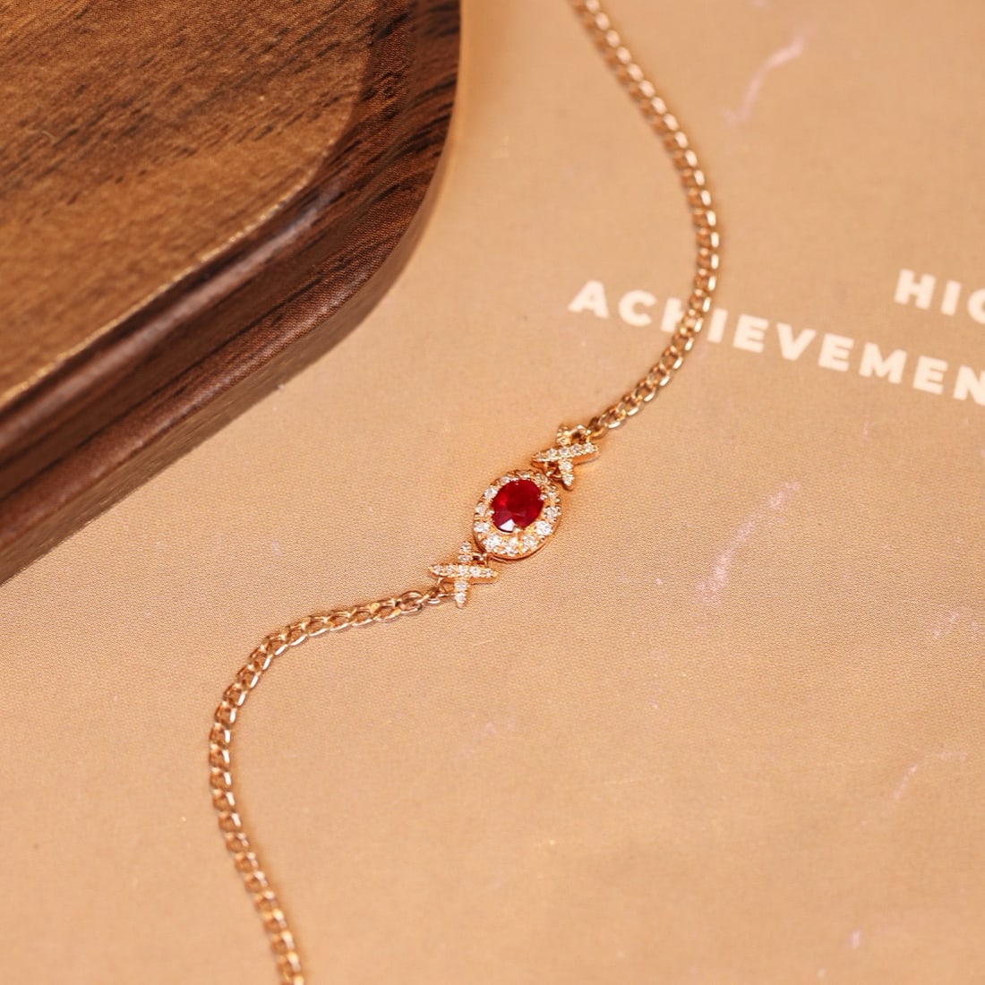 14k Gold 0.35 Ct Natural Ruby & Diamond Bracelet - 3