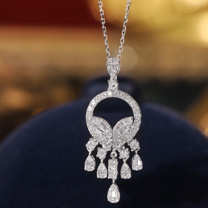 14k Gold 0.75 Ct Natural H Diamond Necklace - 6