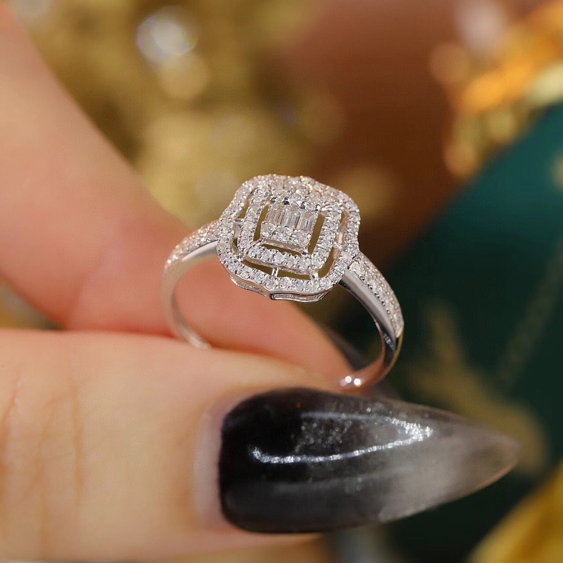 14k Gold 0.4 Ct Natural H Diamond Ring - 3
