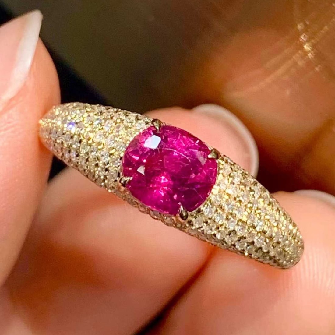 14k Gold 1.1 Ct Natural Ruby & Diamond Ring - 2
