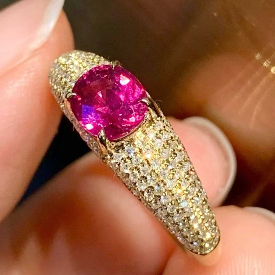 14k Gold 1.1 Ct Natural Ruby & Diamond Ring - 3