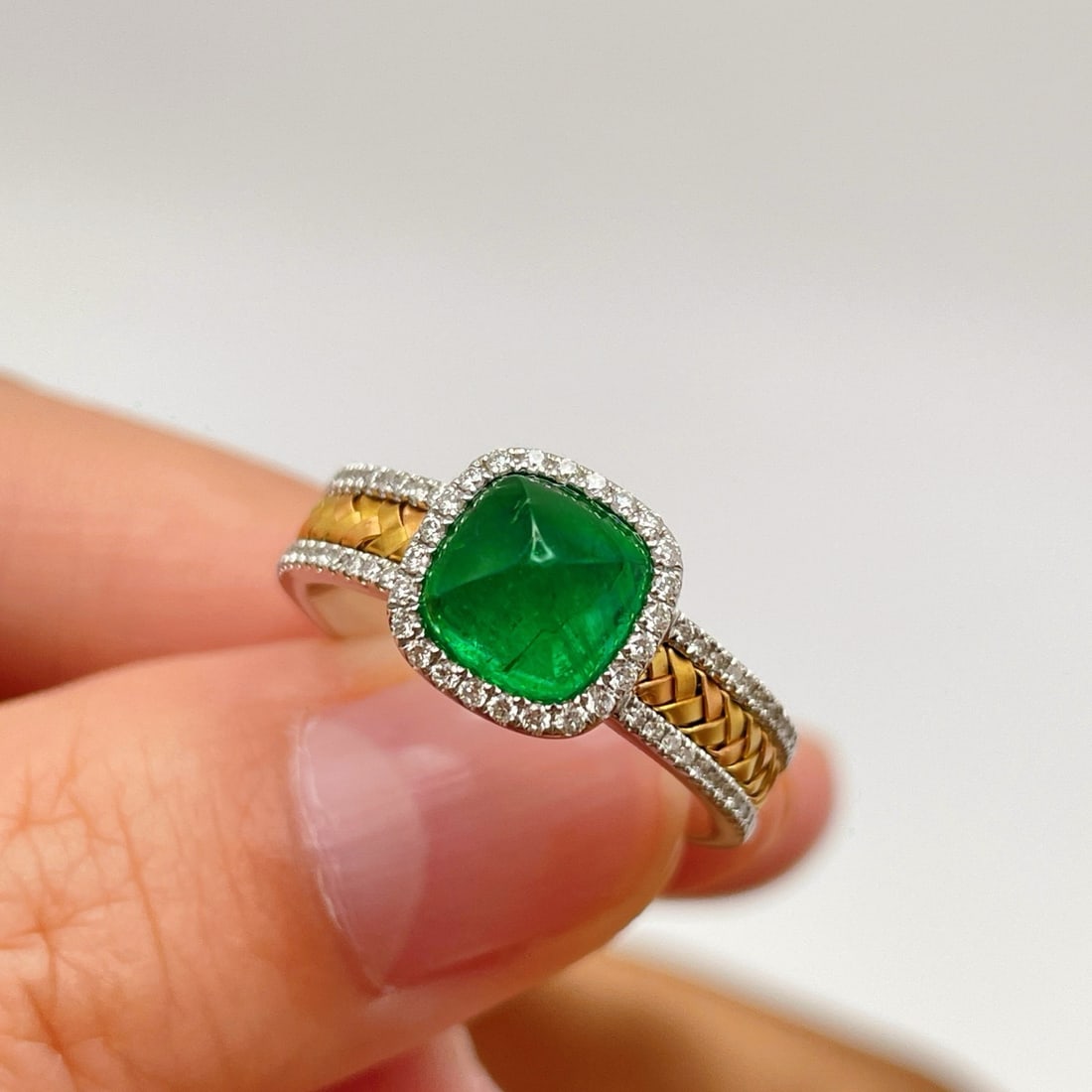 14k Gold 1.96 Ctw Natural Emerald & Diamond Ring - 3