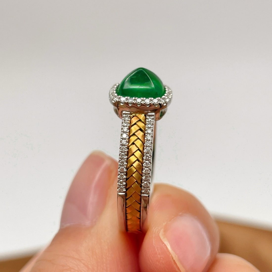 14k Gold 1.96 Ctw Natural Emerald & Diamond Ring - 4