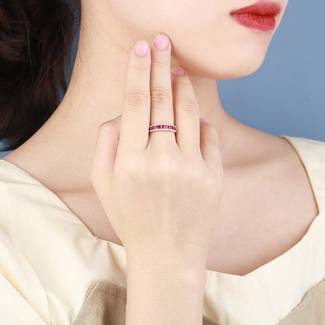 14k Gold 0.81 Ctw Natural Ruby & Diamond Ring: Ref:231175237gold // content:14k // goldring // size:7. 25usmain // gemstone:rubyshape:princesscarat // weight:0. 70ct // color:redtreatment:naturaladjacent // gemstone // 2 // : // diamondnumber //