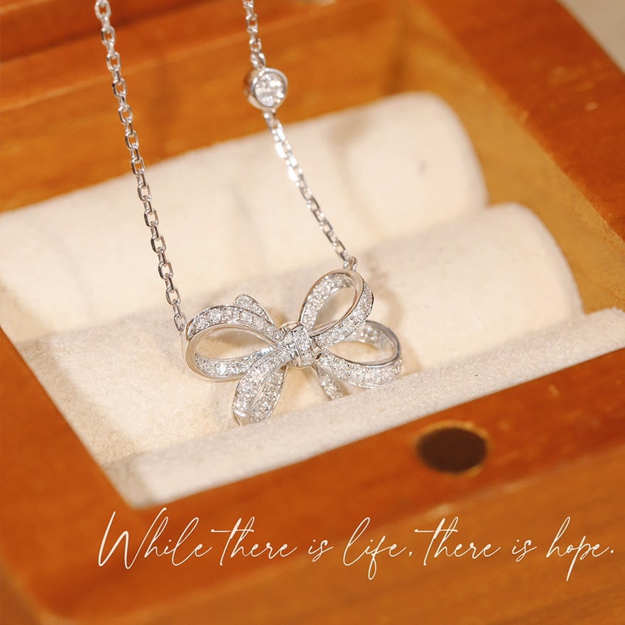 14k Gold 0.19 Ct Natural H Diamond Necklace - 4