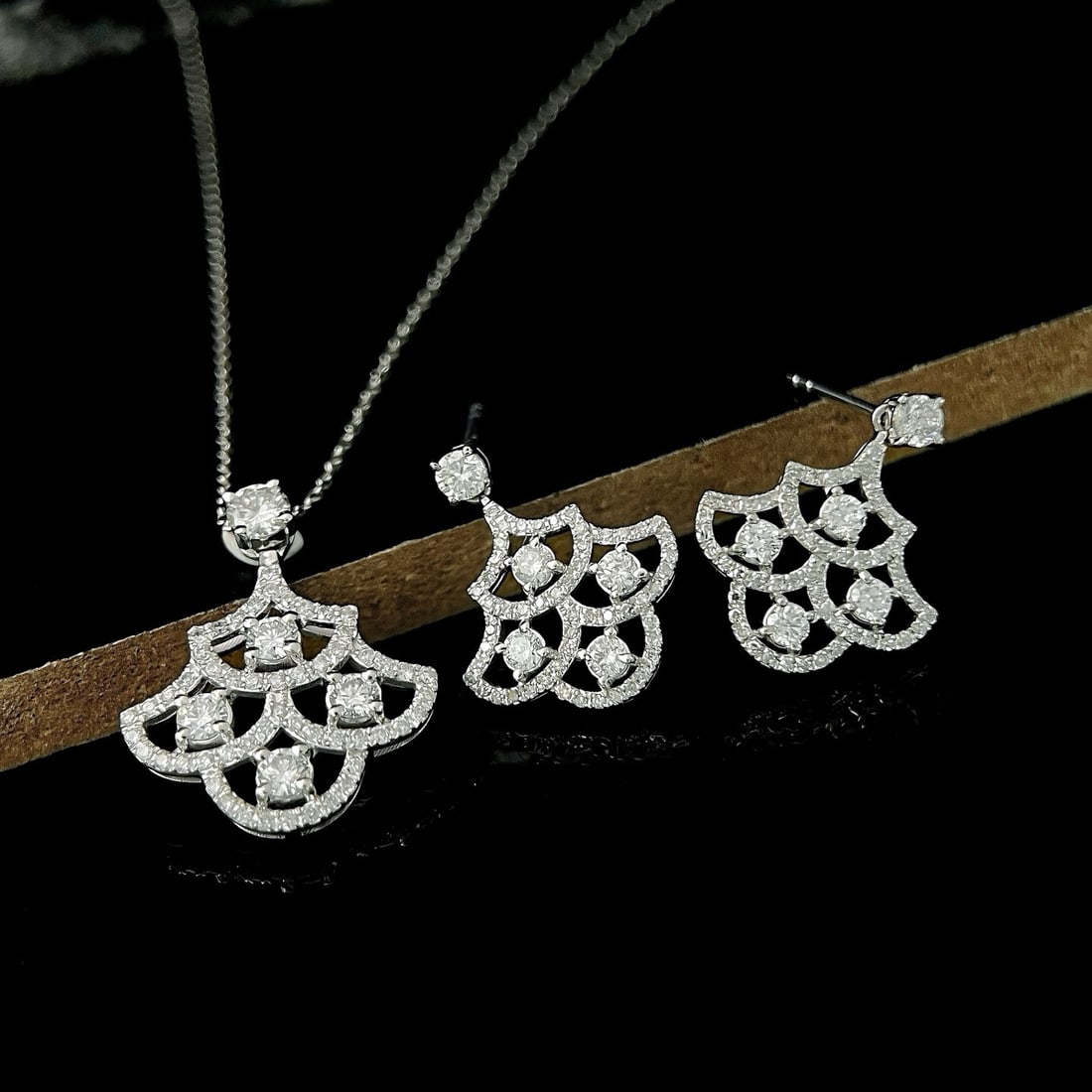 14k Gold 1.81 Ctw Natural H Diamond Jewelry Set - 2