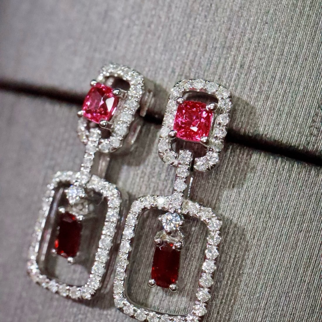 14k Gold 1.17 Ctw Natural Ruby & Diamond Earrings - 3