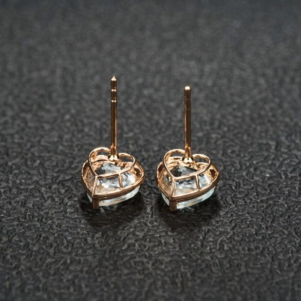 14k Gold 2.28 Ct Natural Aquamarine Earrings - 6