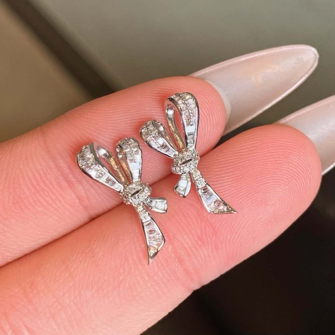 14k Gold 0.29 Ct Natural H Diamond Earrings - 6