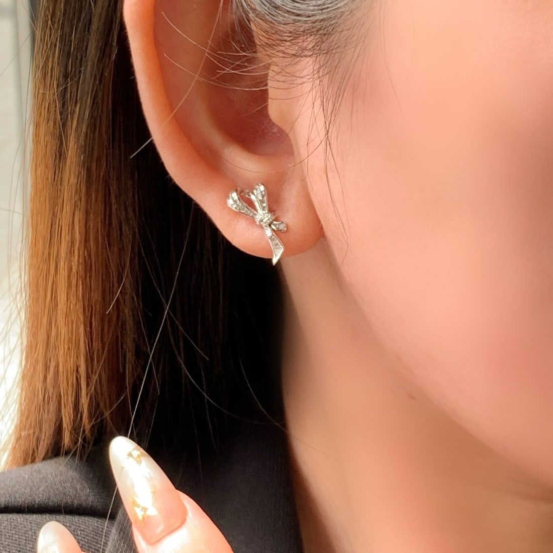 14k Gold 0.29 Ct Natural H Diamond Earrings - 8