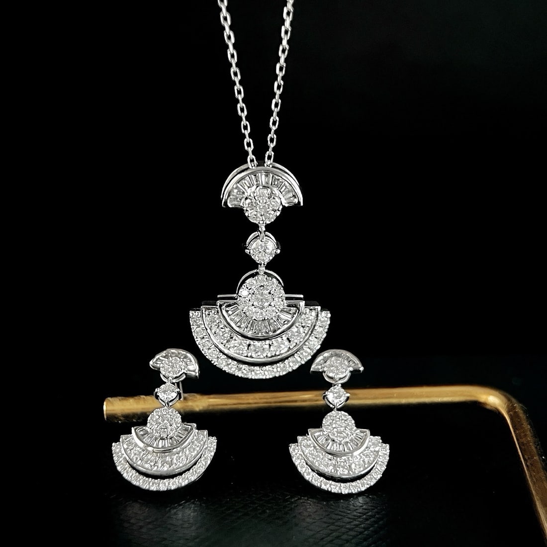 14k Gold 1.76 Ctw Natural H Diamond Jewelry Set - 2