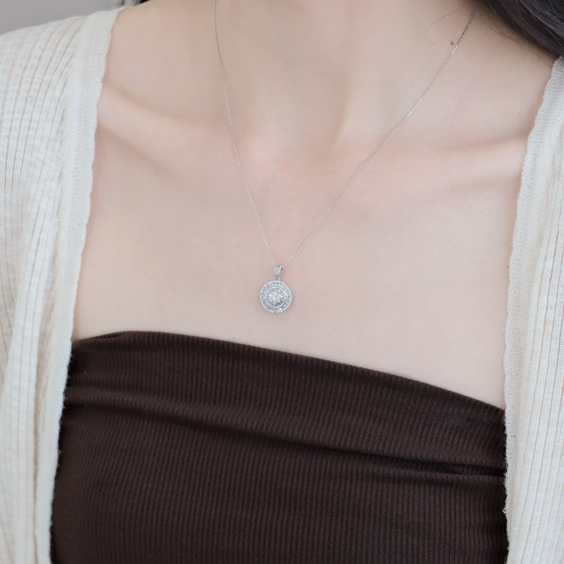 14k Gold 0.8 Ct Natural H Diamond Pendant( Without Chain ) - 5