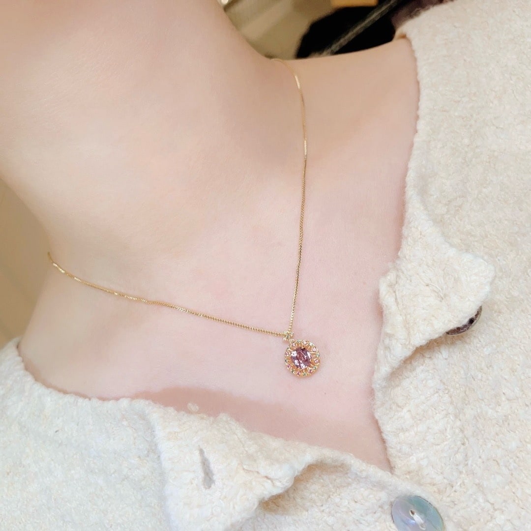 14k Gold 1.30 Ctw Natural Spinel & Sapphire Pendant( Without Chain ) - 7
