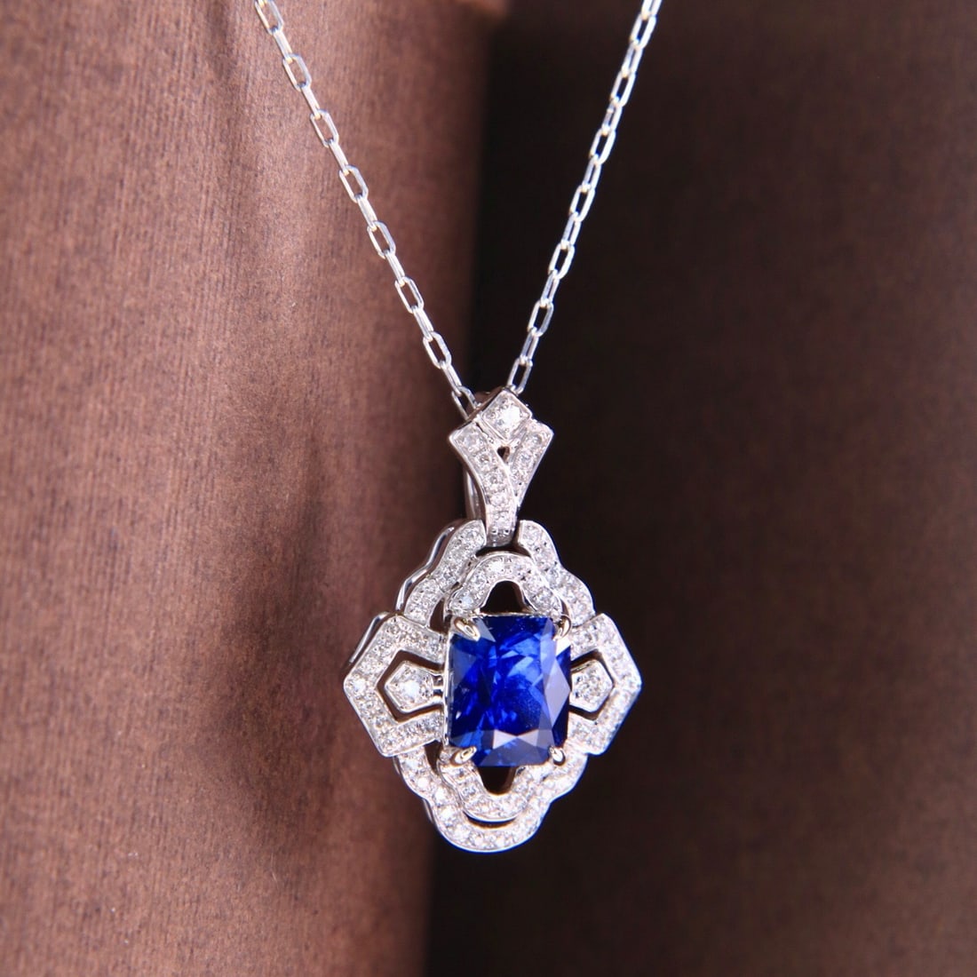 14k Gold 1.19 Ctw Natural Sapphire & Diamond Necklace - 6