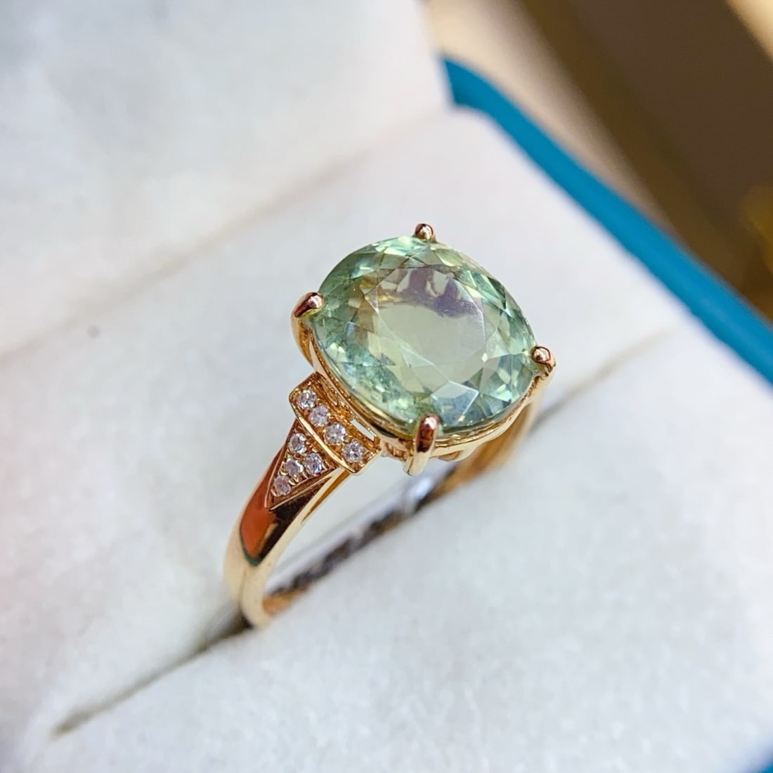 14k Gold 4.3 Ct Natural Tourmaline & Diamond Ring - 2