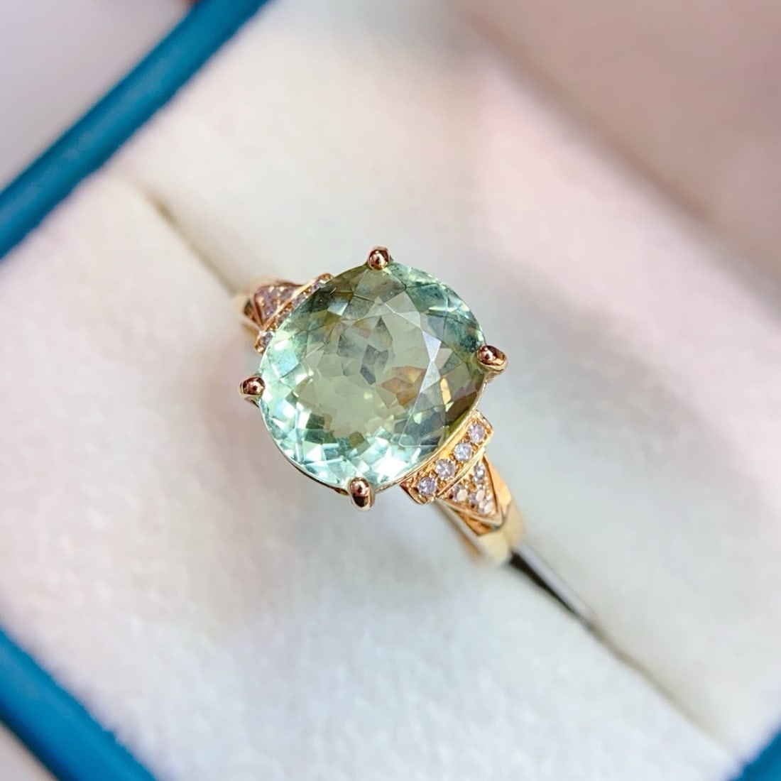 14k Gold 4.3 Ct Natural Tourmaline & Diamond Ring - 3