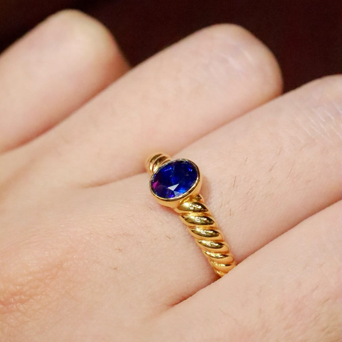 14k Gold 0.67 Ct Natural Sapphire Ring - 6