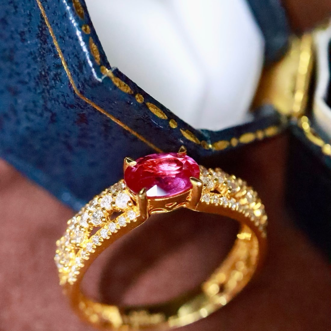 14k Gold 1.11 Ctw Natural Ruby & Diamond Ring - 4
